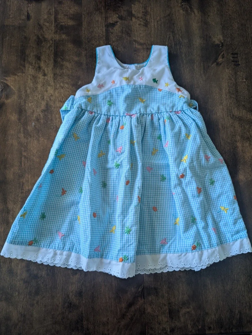 Baby Togs Light Blue Gingham Embroidered Girls' Summer Dress/ 2T - Picture 1 of 7